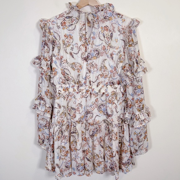 EN SAISON | RUFFLE NECK PAISLEY MINI DRESS - Picture 16 of 16